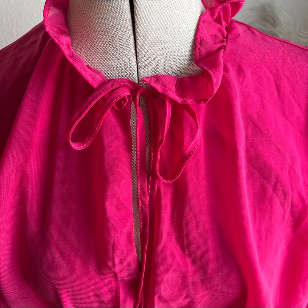 NWT Nordstrom Pink Long Sleeve Tiered Mini Dress - Picture 2 of 10